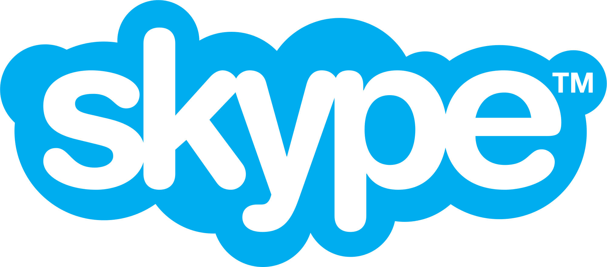Logo Skype en forme de nuage bleu, application de communication utile en voyage
