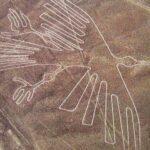 Vue aérienne du géoglyphe en forme de condor, lignes de Nazca, Pérou