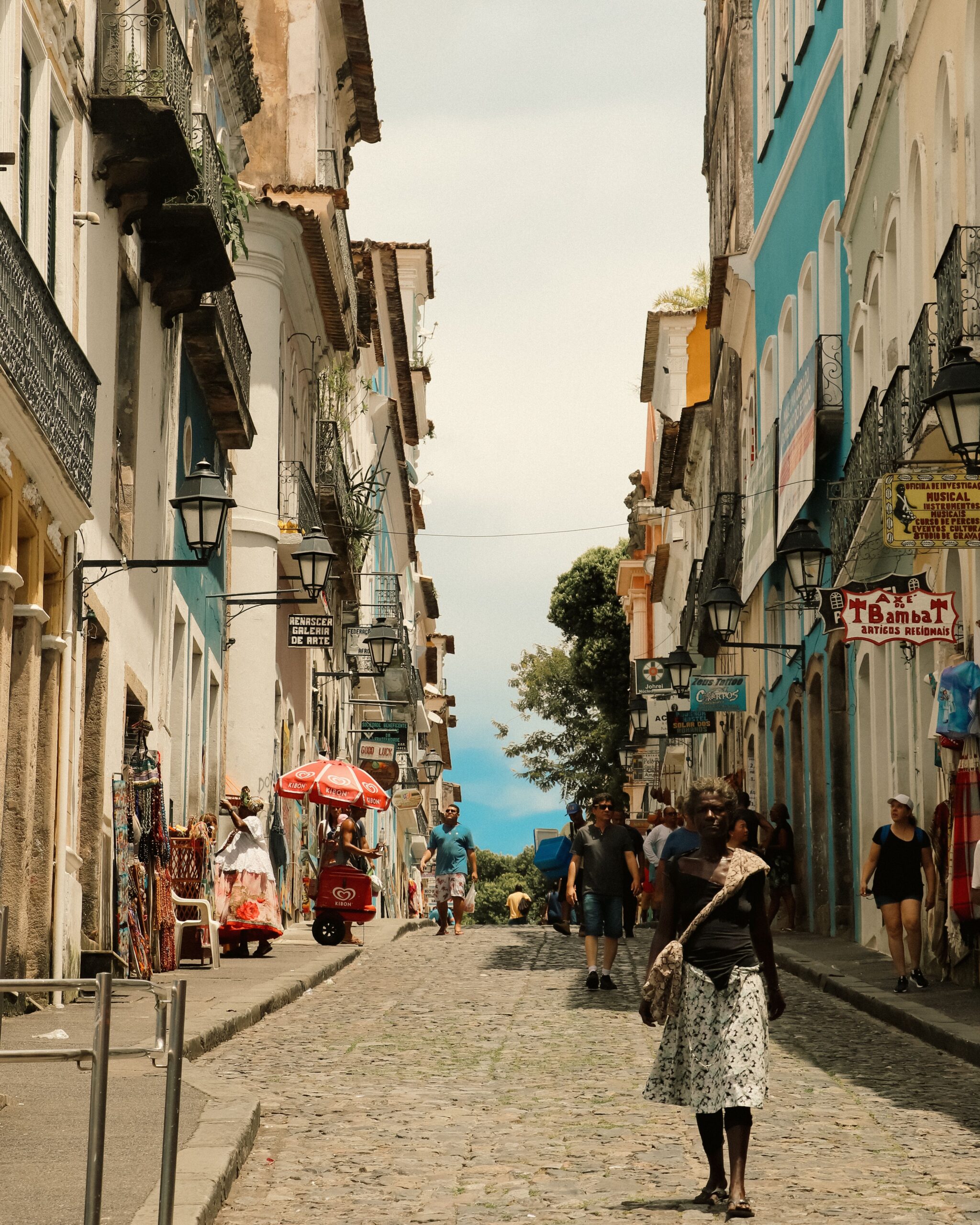 Rues colorées du Pelourinho à Salvador de Bahia